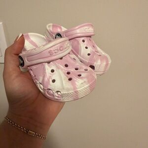 CROCS Pink and White Kids' Clogs